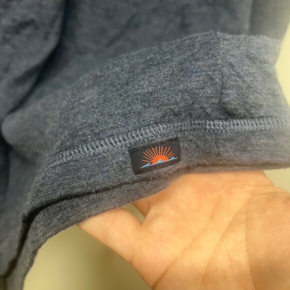 Faherty Cloud Cotton Long Sleeve Henley Shirt S Blue Peruvian Pima Cotton Blend - Picture 3 of 8